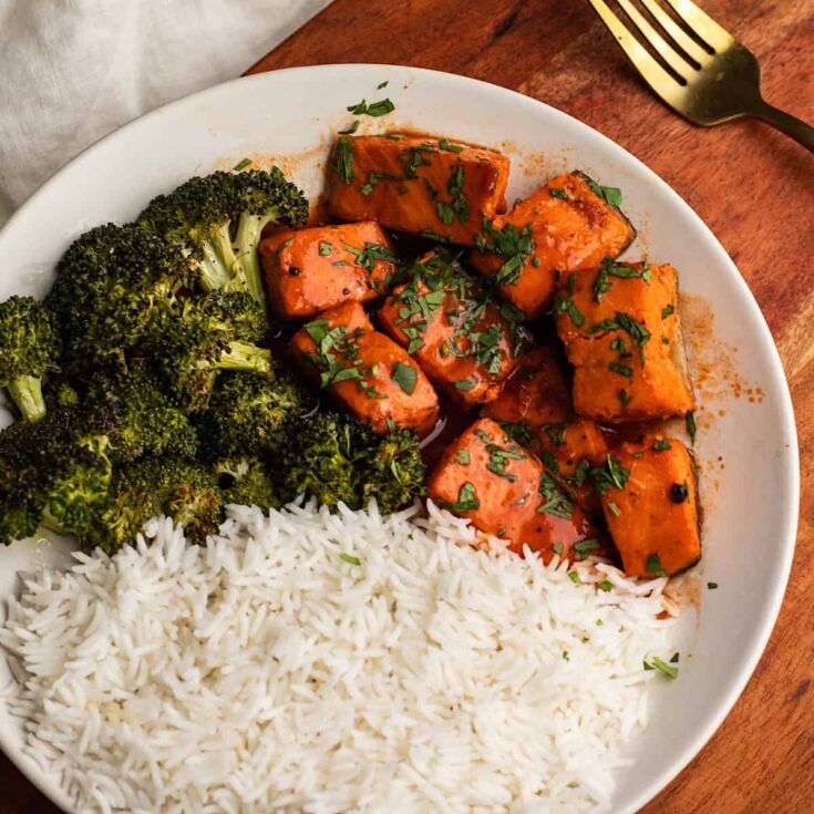 Image for Spicy Maple Salmon Bites with Broccoli