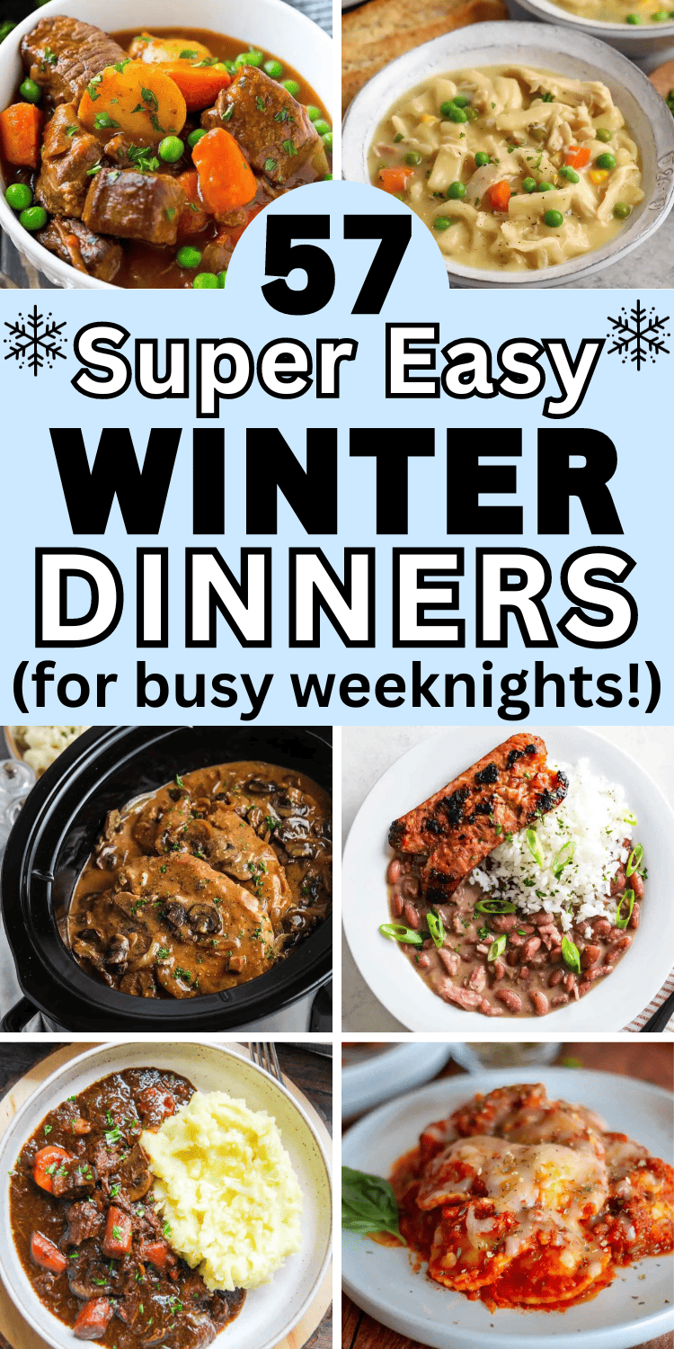 Easy dinner recipes for winter! Cold weather easy winter recipes dinner, quick and easy winter dinner recipes families, quick winter meals easy dinners, winter family dinner ideas, dinner recipes for family winter, sunday dinner ideas winter, easy winter dinner recipes healthy, quick easy winter dinner ideas, easy winter crockpot meals dinners, hearty winter meals cold weather, easy dinner winter recipes, winter food ideas dinner, cozy winter meals easy recipes, winter supper ideas easy dinners.