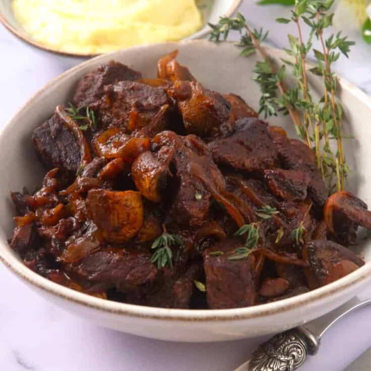Image for Bison Stew With Red Wine & Mushrooms