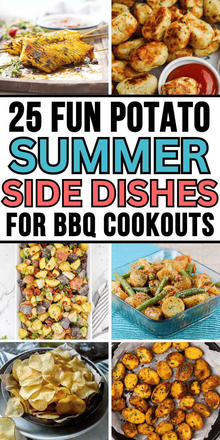 Easy potato side dishes for BBQ! Sides for BBQ chicken, steak, burgers, and ribs. Cheap bbq side dishes for a crowd are easy bbq side dishes summer potato salad, bbq potluck side dishes summer, easy summer side dishes for bbq potluck, southern bbq side dishes potlucks, bbq side dishes potato, cookout potato side dishes ideas, best summer cookout side dishes, summer cookout side dishes comfort foods, summer bbq recipes sides, easy bbq side dishes potatoes, potluck side dishes crowd pleasers.