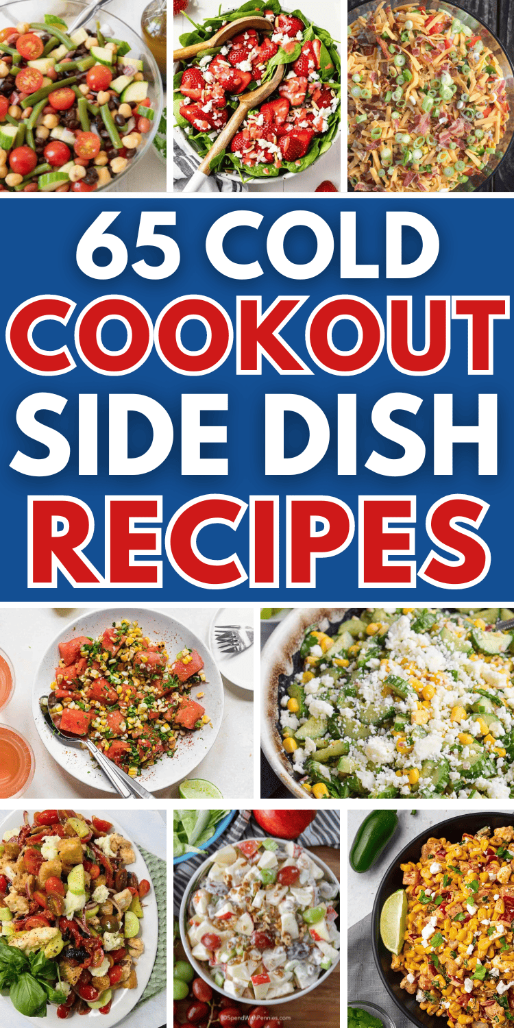 Easy cold side dishes for steak, chicken, burgers, ribs, or any barbeque food! These cold side dish ideas are easy cold summer side dishes for bbq potluck, summer cookout side dishes for a crowd, easy bbq potluck side dishes, cold side dishes for bbq, easy bbq side dishes for a crowd cold, cold picnic side dishes for a crowd, summer salads for bbq cookouts, summer salad recipes for a crowd, camping side dishes make ahead cold, easy barbecue side dishes cold, cold dishes for potluck easy recipes.