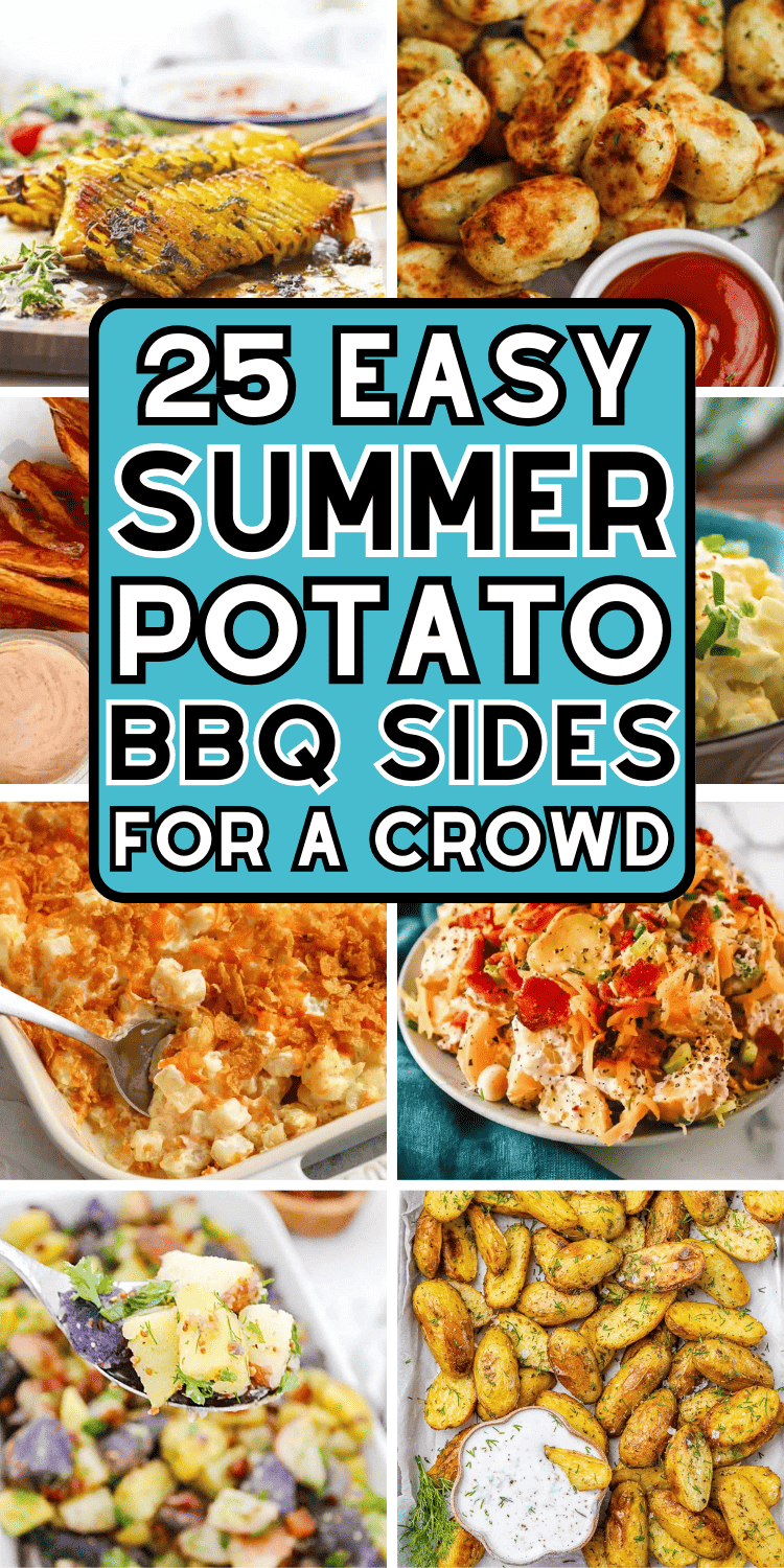 Easy potato side dishes for BBQ! Sides for BBQ chicken, steak, burgers, and ribs. Cheap bbq side dishes for a crowd are easy bbq side dishes summer potato salad, bbq potluck side dishes summer, easy summer side dishes for bbq potluck, southern bbq side dishes potlucks, bbq side dishes potato, cookout potato side dishes ideas, best summer cookout side dishes, summer cookout side dishes comfort foods, summer bbq recipes sides, easy bbq side dishes potatoes, potluck side dishes crowd pleasers.