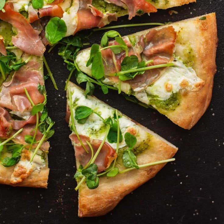 Image for Prosciutto and Pea Shoot Pizza
