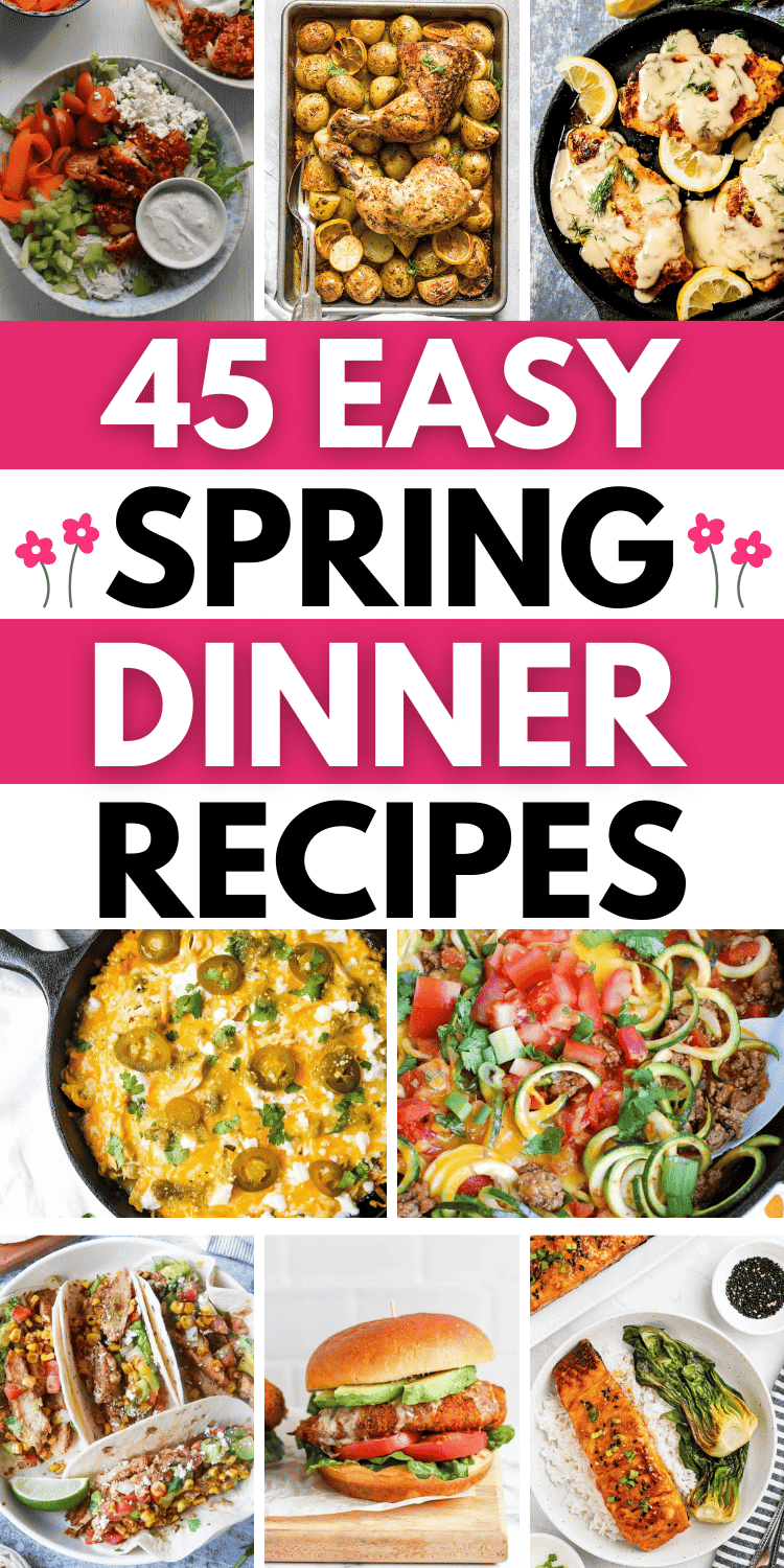 Easy spring meal ideas! These quick easy spring meals are easy dinner ideas for spring, easy spring meals dinners, healthy easy spring meals, easy spring meals families budget, easy spring dinner recipes weeknight meals, easy spring dinner recipes healthy, easy spring dinner party menu ideas, spring meals healthy easy recipes, easy spring lunch ideas, refreshing spring recipes dinner, spring meal ideas dinners, easy weeknight dinners healthy simple, easy summer dinner recipes for family.