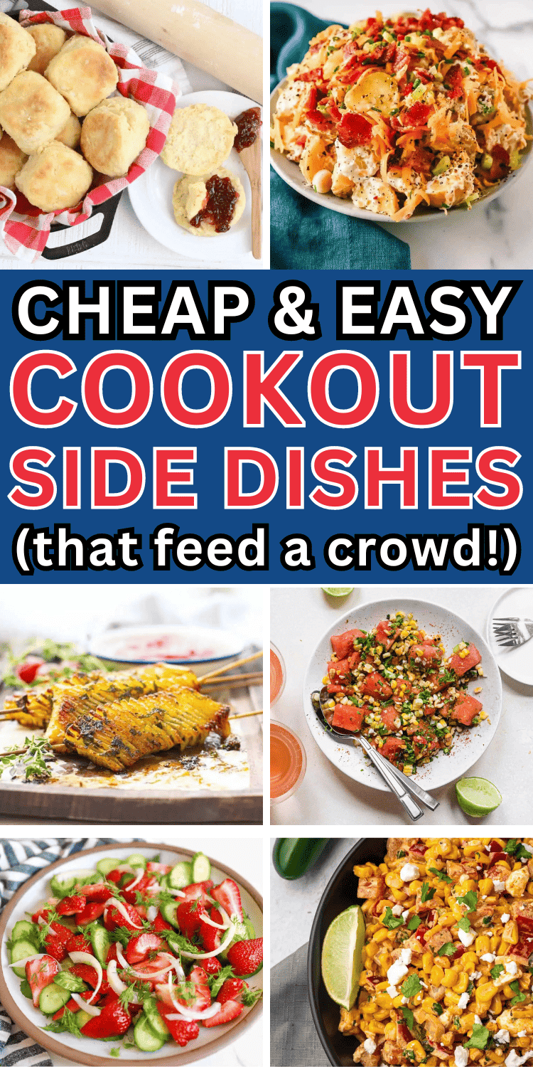 Best cookout side dishes for summer BBQ! These easy side dishes for bbq chicken, ribs, brisket, pork, and steak are easy summer side dish recipes. Cheap easy side dishes for cookout are simple cookout side dishes for a crowd easy, bbq cookout food side dishes, cookout food ideas side dishes, summer barbecue side dishes easy, memorial day cookout side dishes, summer cookout side dishes comfort foods, easy cookout food side dishes, sides for grilling burgers, cookout side dishes family gatherings.