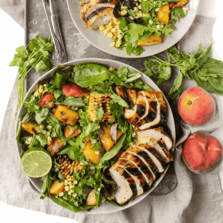 Image for Grilled Peach Salad with Honey Lime Chicken