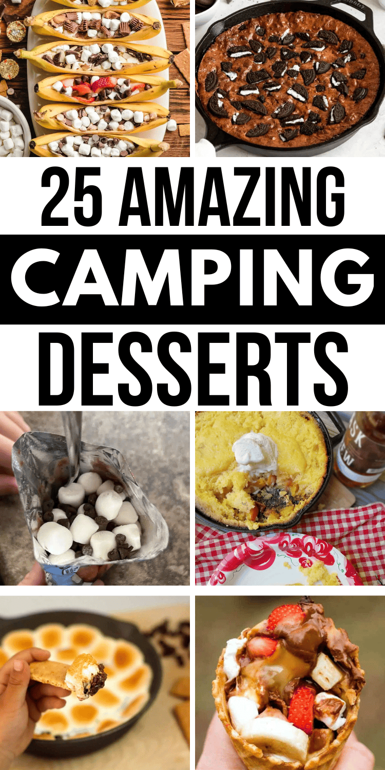 Easy camping dessert recipes! Fun campfire treats recipes and easy camping food ideas for a crowd. The best camping treats over fire, easy camping desserts simple, campfire desserts foil packets, camping snacks for kids easy, campfire recipes dessert, campfire snacks fire pits camping foods, campfire food ideas outdoor cooking, easy campfire food kids fun, bbq dessert ideas summer, pie iron recipes campfire dessert, campfire dutch oven recipes desserts, camping meal, camping desserts make ahead.