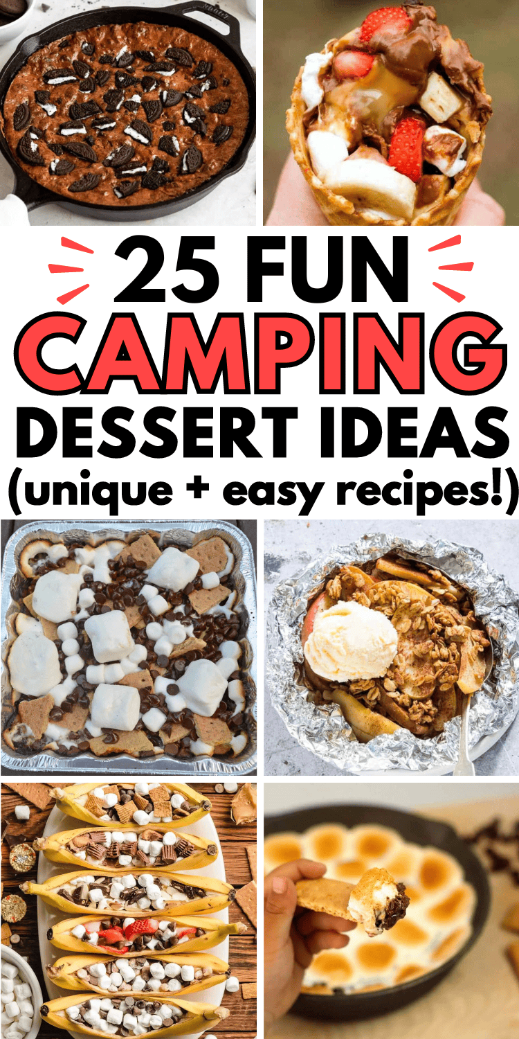 Easy camping dessert recipes! Fun campfire treats recipes and easy camping food ideas for a crowd. The best camping treats over fire, easy camping desserts simple, campfire desserts foil packets, camping snacks for kids easy, campfire recipes dessert, campfire snacks fire pits camping foods, campfire food ideas outdoor cooking, easy campfire food kids fun, bbq dessert ideas summer, pie iron recipes campfire dessert, campfire dutch oven recipes desserts, camping meal, camping desserts make ahead.