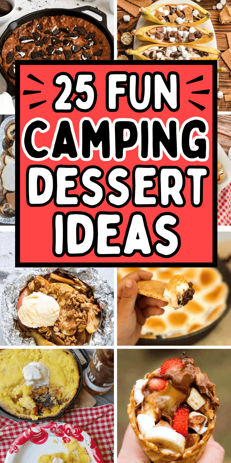 Easy camping dessert recipes! Fun campfire treats recipes and easy camping food ideas for a crowd. The best camping treats over fire, easy camping desserts simple, campfire desserts foil packets, camping snacks for kids easy, campfire recipes dessert, campfire snacks fire pits camping foods, campfire food ideas outdoor cooking, easy campfire food kids fun, bbq dessert ideas summer, pie iron recipes campfire dessert, campfire dutch oven recipes desserts, camping meal, camping desserts make ahead.