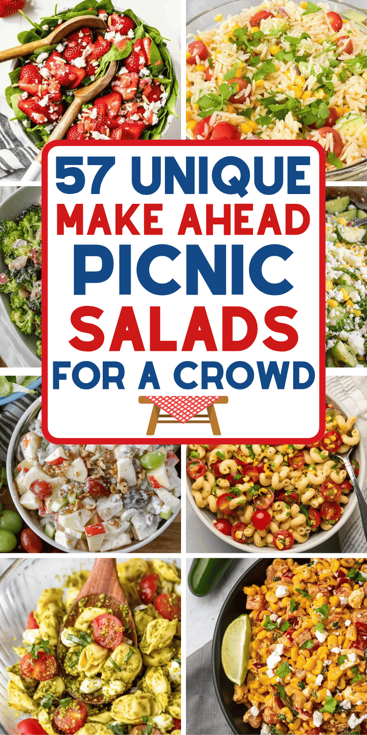 Easy picnic salads ideas for a crowd! These simple summer picnic salads easy recipes, picnic salads for a crowd party, summer picnic salads potlucks, easy salads for a crowd family gatherings, salads for picnics potlucks, picnic salad recipes summer, healthy picnic salad ideas, picnic food ideas aesthetic, easy picnic food ideas for group, cold potluck dishes for a crowd, make ahead summer salads for a crowd, summer cookout salad recipes, picnic salads cold, cold salads for picnic, picnic meals.