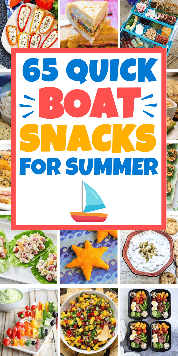 Easy boating food ideas! Fun boat snacks, easy boat meals and the best food to take on the boat. Boat snacks ideas summer, easy boat food ideas, snacks for boating, boating snacks, lake snacks, boating food ideas summer, beach snacks for adults, beach day food, vacation snacks, float trip food, pool snacks, lake house food ideas, easy picnic food, beach snacks ideas families, food for boating day, lunch ideas for the boat, dinner on the boat ideas, good food for boating, boat snacks for adults.