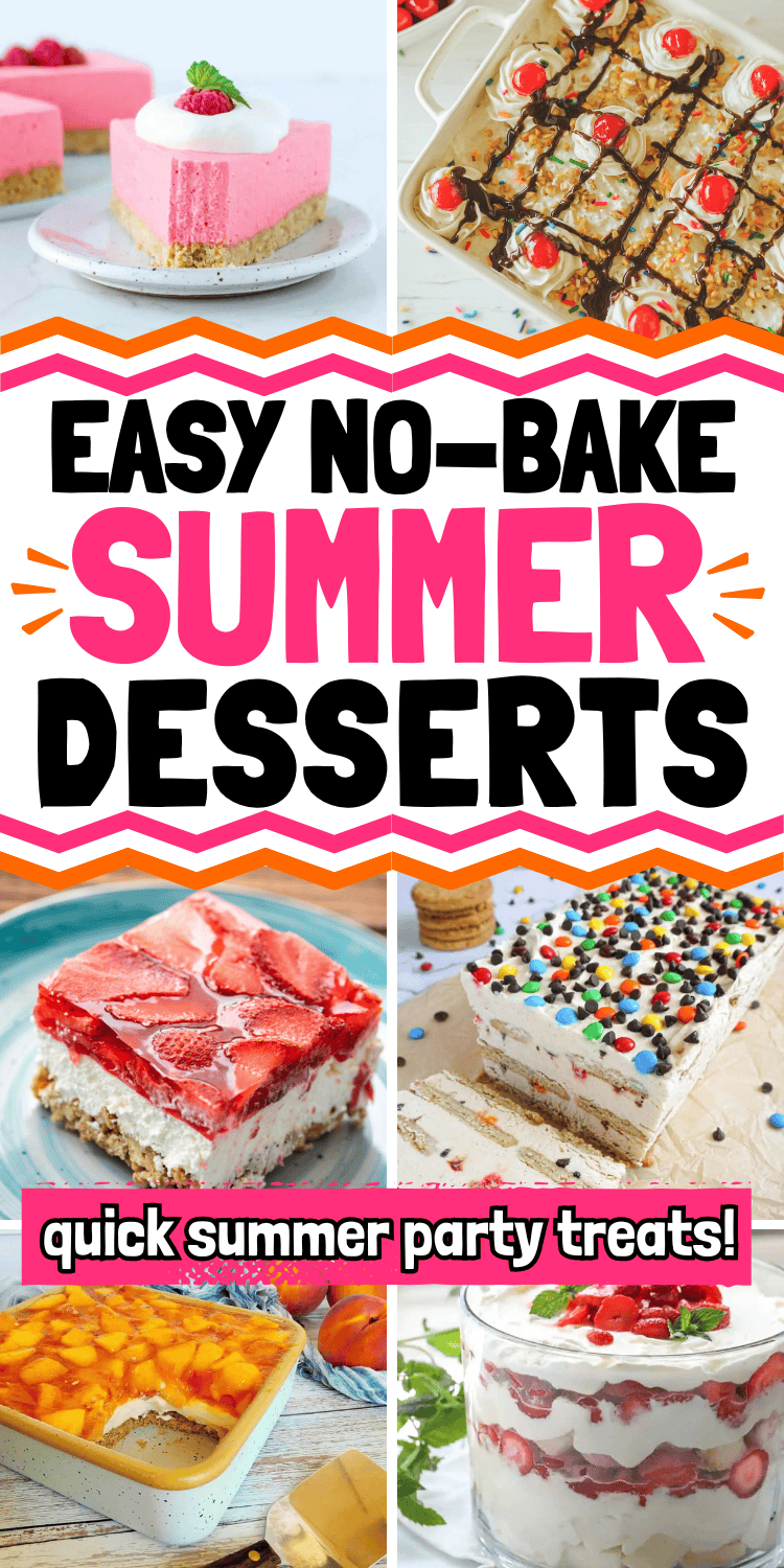 Easy no bake summer desserts for a crowd! Light dessert recipes like the best easy strawberry desserts, icebox cakes, lemon desserts, no bake cheesecake recipes, cream pies, trifles and dessert bars. Easy summer dessert recipes, easy no bake strawberry icebox cake, healthy summer desserts, quick desserts for a crowd, simple summer desserts, potluck desserts crowd pleasers, cold summer desserts, cookout desserts for a crowd, summer potluck dishes, spring desserts, bbq potluck ideas, fun summer desserts, cookout food ideas, easy summer desserts, outdoor summer party food, best summer desserts, backyard bbq party food, quick summer desserts, healthy dessert recipes easy, picnic dessert ideas, make ahead cool summer treats desserts, gluten free summer desserts, summertime desserts parties.