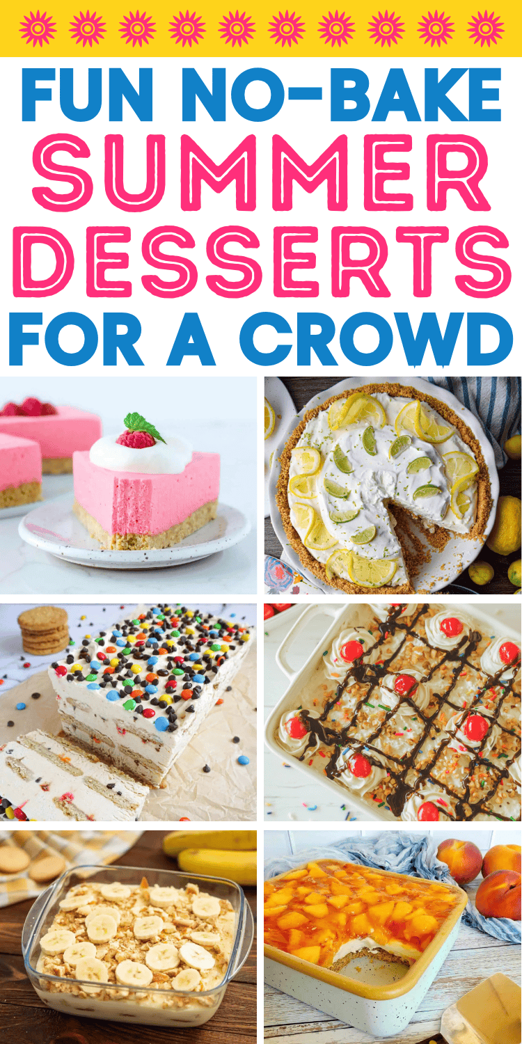 Easy no bake summer desserts for a crowd! Light dessert recipes like the best easy strawberry desserts, icebox cakes, lemon desserts, no bake cheesecake recipes, cream pies, trifles and dessert bars. Easy summer dessert recipes, easy no bake strawberry icebox cake, healthy summer desserts, quick desserts for a crowd, simple summer desserts, potluck desserts crowd pleasers, cold summer desserts, cookout desserts for a crowd, summer potluck dishes, spring desserts, bbq potluck ideas, fun summer desserts, cookout food ideas, easy summer desserts, outdoor summer party food, best summer desserts, backyard bbq party food, quick summer desserts, healthy dessert recipes easy, picnic dessert ideas, make ahead cool summer treats desserts, gluten free summer desserts, summertime desserts parties.