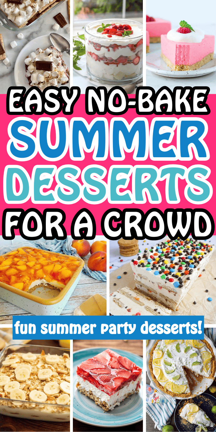 Easy no bake summer desserts for a crowd! Light dessert recipes like the best easy strawberry desserts, icebox cakes, lemon desserts, no bake cheesecake recipes, cream pies, trifles and dessert bars. Easy summer dessert recipes, easy no bake strawberry icebox cake, healthy summer desserts, quick desserts for a crowd, simple summer desserts, potluck desserts crowd pleasers, cold summer desserts, cookout desserts for a crowd, summer potluck dishes, spring desserts, bbq potluck ideas, fun summer desserts, cookout food ideas, easy summer desserts, outdoor summer party food, best summer desserts, backyard bbq party food, quick summer desserts, healthy dessert recipes easy, picnic dessert ideas, make ahead cool summer treats desserts, gluten free summer desserts, summertime desserts parties.