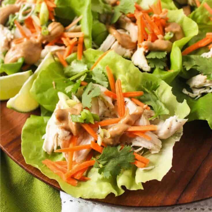 Image for Shredded Chicken Lettuce Wraps with Peanut Sauce