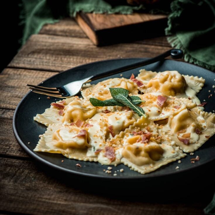 Image for Pumpkin Ravioli with Parmesan Sage Cream Sauce