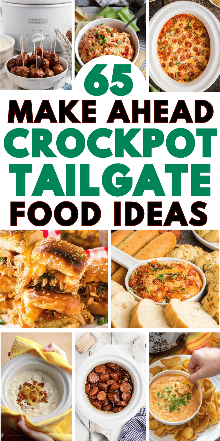 Easy game day recipes in the crockpot! These slow cooker tailgate food ideas are SO simple to make ahead for your football party. The best football game food crockpot, like slow cooker dips, appetizers, breakfast, meatballs, chicken. Crockpot tailgate food ideas, fall tailgate food crockpot, make ahead game day food, crockpot party food, crockpot recipes tailgate - tailgate dips crockpot, super bowl food crockpot, football game snacks, game day snacks for a crowd, football food appetizers dips.