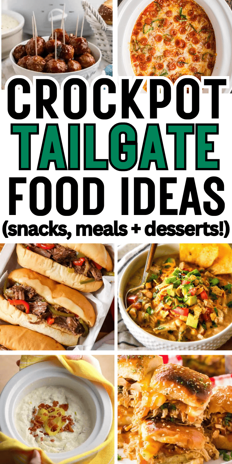 Easy game day recipes in the crockpot! These slow cooker tailgate food ideas are SO simple to make ahead for your football party. The best football game food crockpot, like slow cooker dips, appetizers, breakfast, meatballs, chicken. Crockpot tailgate food ideas, fall tailgate food crockpot, make ahead game day food, crockpot party food, crockpot recipes tailgate - tailgate dips crockpot, super bowl food crockpot, football game snacks, game day snacks for a crowd, football food appetizers dips.