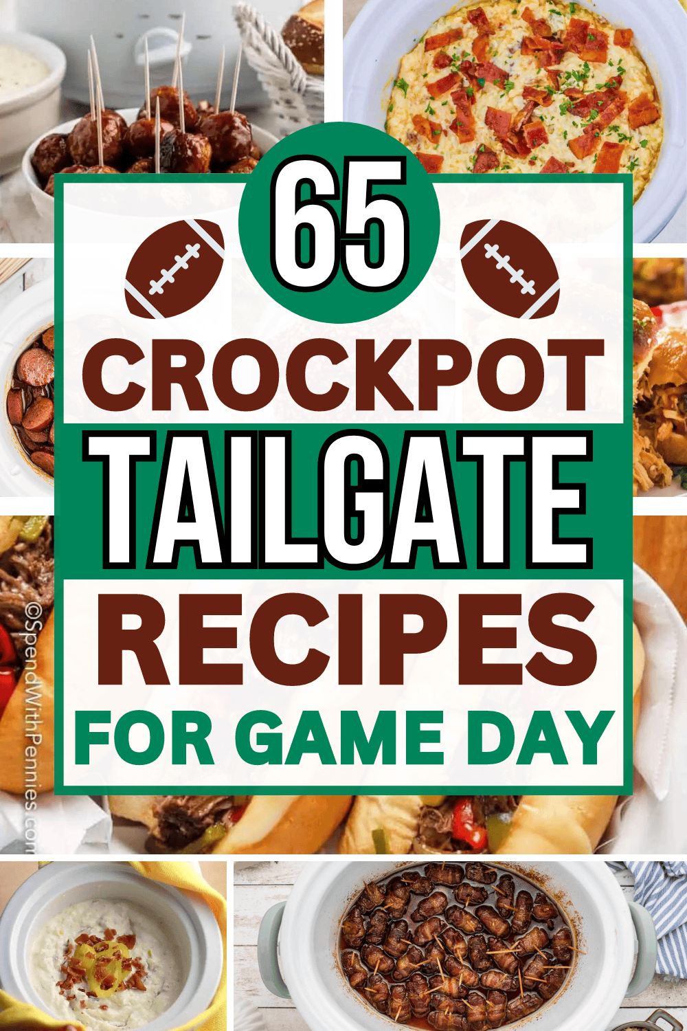 Easy game day recipes in the crockpot! These slow cooker tailgate food ideas are SO simple to make ahead for your football party. The best football game food crockpot, like slow cooker dips, appetizers, breakfast, meatballs, chicken. Crockpot tailgate food ideas, fall tailgate food crockpot, make ahead game day food, crockpot party food, crockpot recipes tailgate - tailgate dips crockpot, super bowl food crockpot, football game snacks, game day snacks for a crowd, football food appetizers dips.