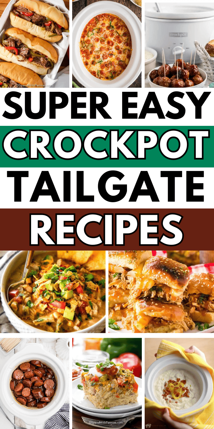 Easy game day recipes in the crockpot! These slow cooker tailgate food ideas are SO simple to make ahead for your football party. The best football game food crockpot, like slow cooker dips, appetizers, breakfast, meatballs, chicken. Crockpot tailgate food ideas, fall tailgate food crockpot, make ahead game day food, crockpot party food, crockpot recipes tailgate - tailgate dips crockpot, super bowl food crockpot, football game snacks, game day snacks for a crowd, football food appetizers dips.
