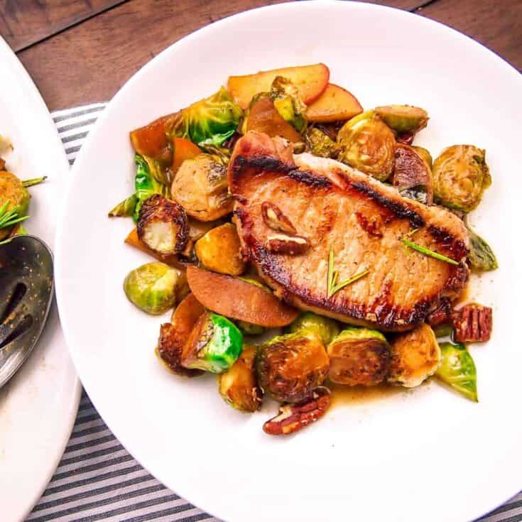 Image for Apple Cider Brined Pork Chops with Brussels Sprouts