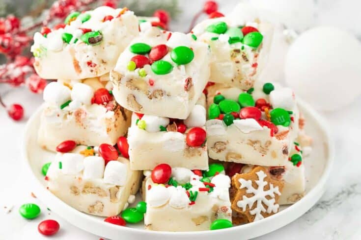 Image for White Rocky Road Peppermint Fudge