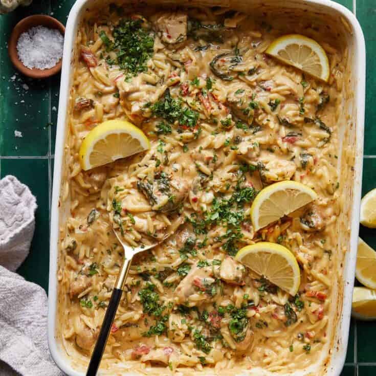 Image for Tuscan Creamy Chicken and Orzo Bake