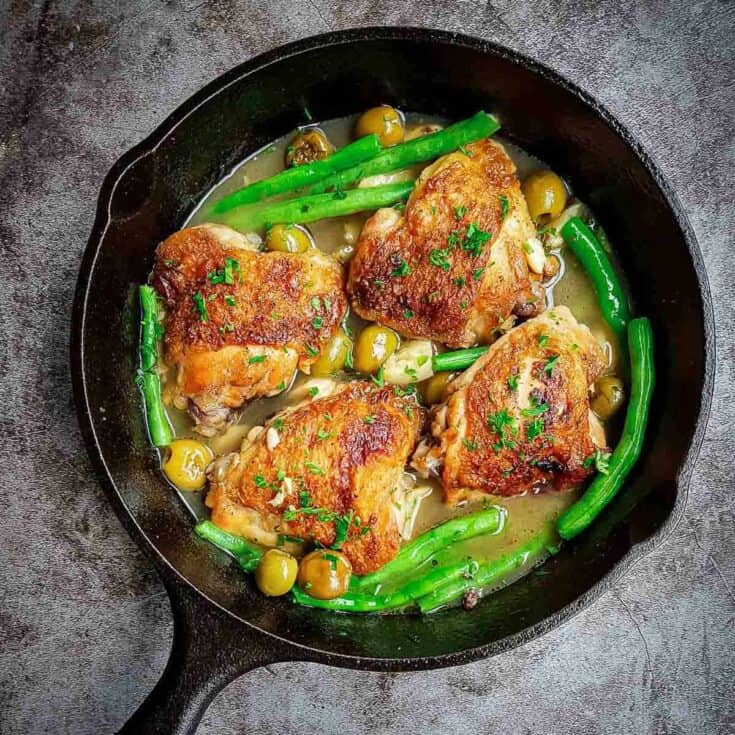 Image for Pan Fried Chicken Thighs with Green Beans