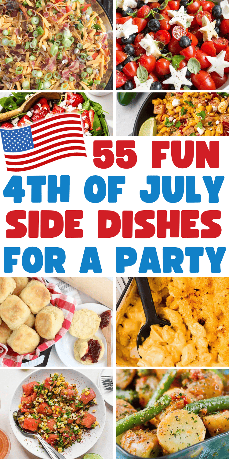 Easy 4th of July sides for a crowd! These fun summer cookout sides include easy pasta salad recipes, potato, vegetable, and make ahead cold summer salads. Fourth of july food ideas, summer party food, cookout side dishes, 4th of july potluck food, cookout food ideas, 4th of july menu ideas, summer side dishes, cookout food ideas, fourth of july side dishes, 4th of july party food, patriotic food, 4Th of july recipes, summer potluck dishes, fourth of july dinner, summer side dishes, picnic food ideas, red white and blue food, summer bbq food, 4th of July cookout food, backyard bbq party food ideas, 4th of july appetizer ideas, summer food ideas, 4th of july food bbq party ideas, 4th of july side dishes red white blue, fourth of july barbecue side dishes, fourth of july picnic food.