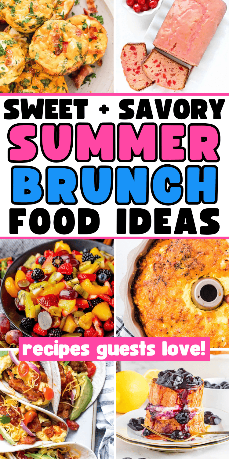 Fun summer brunch recipes! Delicious summer breakfast ideas and easy brunch foods for the best summer brunch spread. Summer brunch buffet, brunch potluck ideas, summer party food, summer appetizers, luncheon menu, spring brunch ideas, summer brunch food ideas party, picnic brunch Ideas, summer brunch ideas, outdoor brunch recipes, summer food, birthday brunch food, garden party food ideas, brunch party ideas, brunch picnic recipes, brunch spread ideas, grill brunch ideas, brunch lunch recipes, yummy brunch recipes, baby shower brunch food, breakfast get together ideas, summer sunday brunch ideas, summer brunch menu ideas for a crowd, breakfast grazing table, brunch ideas for potluck, easy fancy brunch ideas, brunch banquet ideas, small brunch menu ideas, ladies brunch recipes, brunch salad