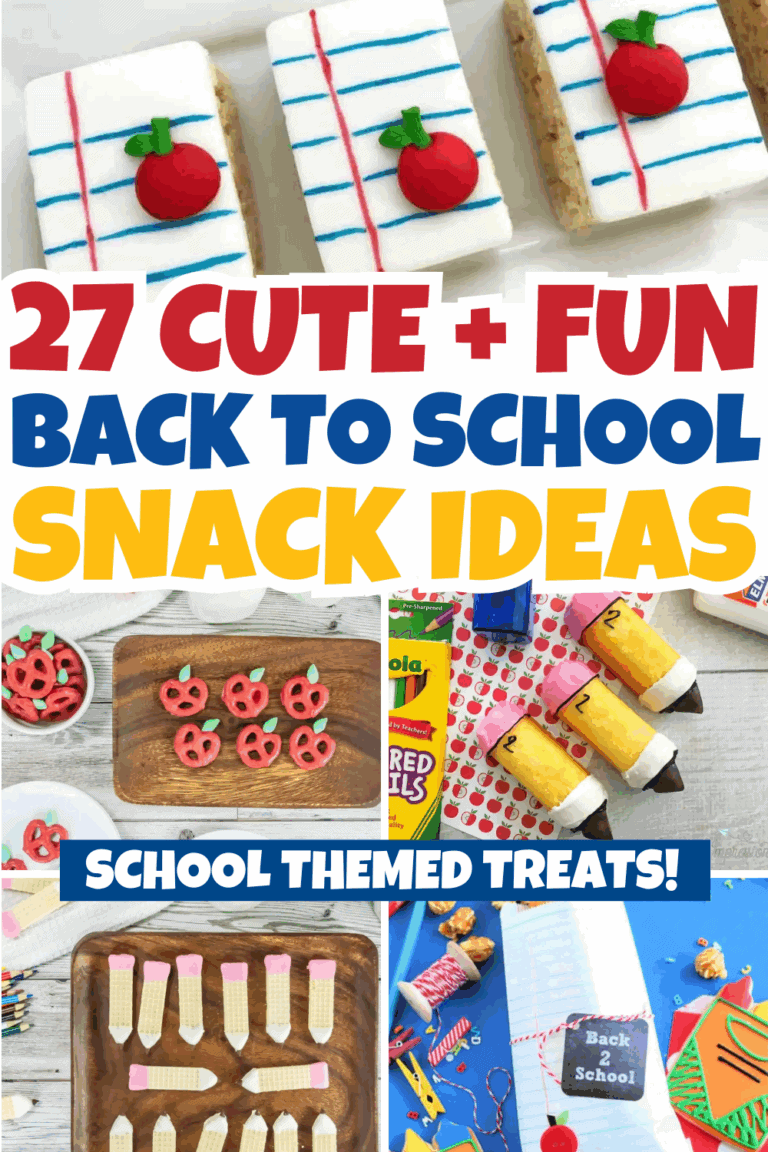 Cute back to school snacks! These easy school themed treats make the perfect classroom snacks, back to school party food ideas, bake sale treats, or after school snacks. Back to school recipes, no bake sweet treats, back to school snack board, apple treats, cute school snack ideas, first day of school food ideas, book themed snacks, back to school food ideas, back to school snack ideas for students, 1st day of school lunch ideas, back to school party treats, fun school snacks, school themed snacks, homeschool food ideas, back to school cookies, apple snacks, back to school treats for teachers, homemade snacks, school party snacks, back to school desserts, back to school baking ideas, back to school potluck ideas, no bake snacks, treats to bring to school, back to school breakfast ideas.