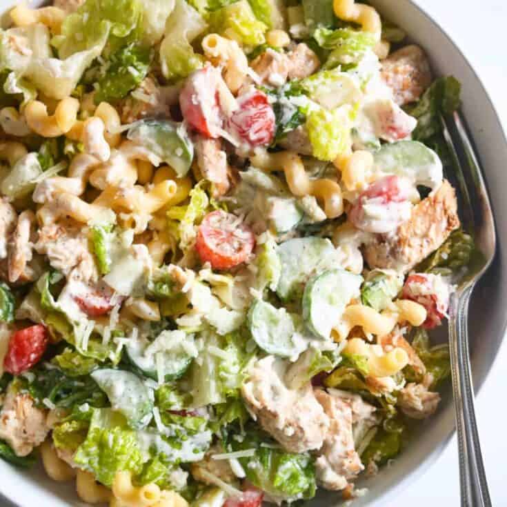 Image for High Protein Chicken Caesar Pasta Salad