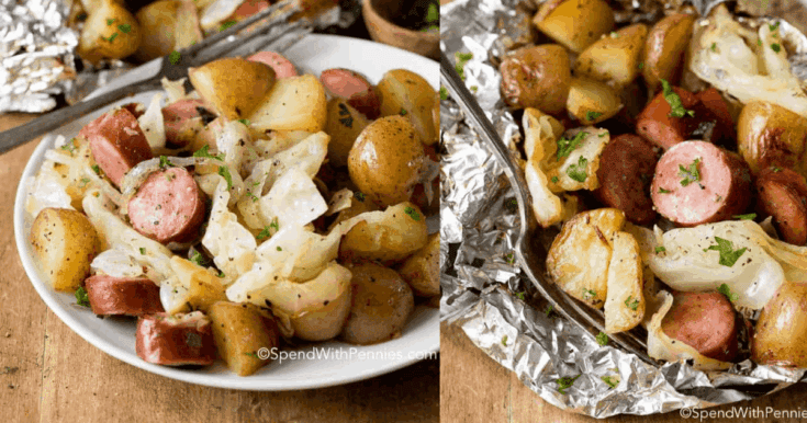 Image for Cabbage and Sausage Foil Packets