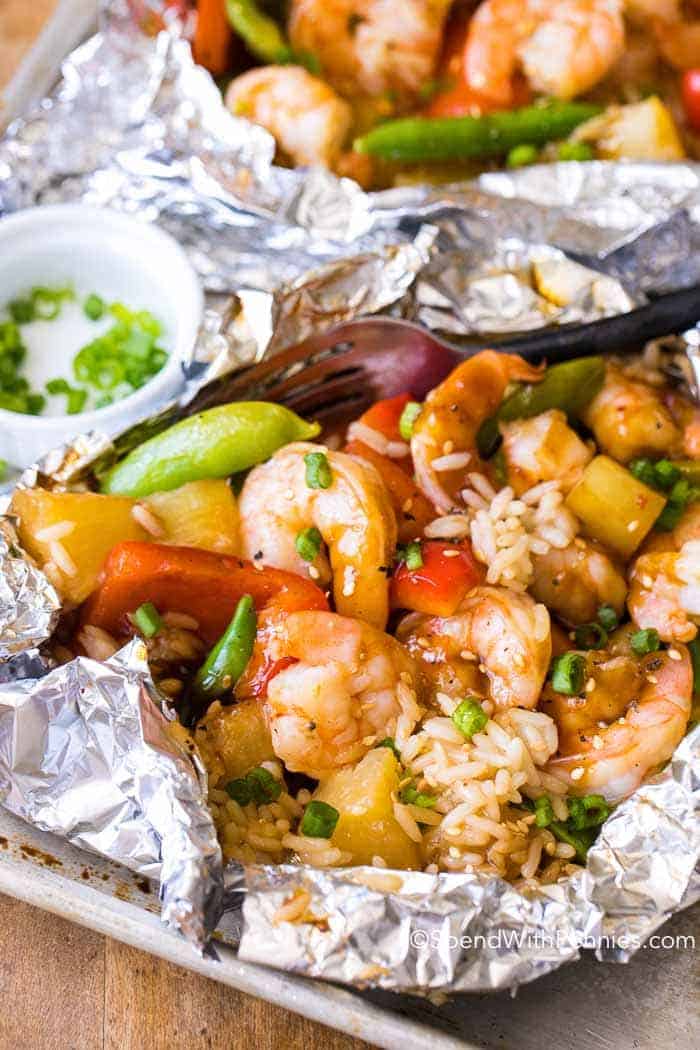 Image for Pineapple Teriyaki Shrimp Foil Packets